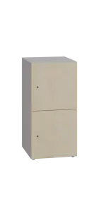 DOMINIT 22 úložná skříň 2-boxová, 917x450x400 mm, korpus šedý, dvířka bříza světlá